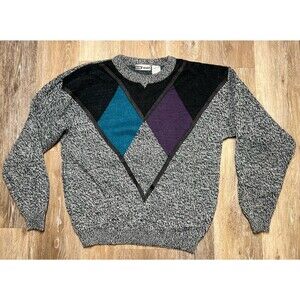 Urban Works Acrylic Men’s Sweater Size Large Argyle Vinage